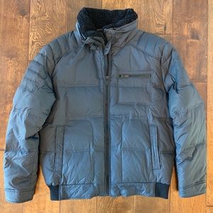 Kenneth Cole Faux Fur Trim Zip Front Puffer Jacket